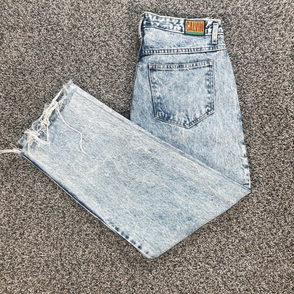 Vintage Calvin Klein Women's 30x28 Acid Wash Jeans Straight Leg USA Made
